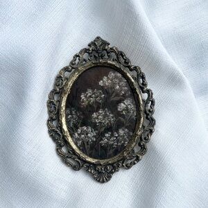 “Quiet Lace” Ornate Gold Floral Oval Wall Accent - Home Accents